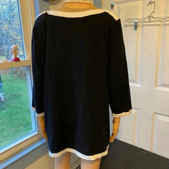 Roz &Ali Supper Soft And Cozy Black White trim Top Women Plus Size 2X Stretch - Picture 5 of 7